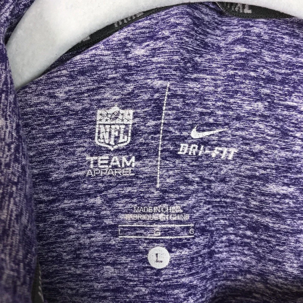 Nike Baltimore Ravens NFL Dri-Fit 1/4 Zip Pullover Sweatshirt Womens Sz L Purple